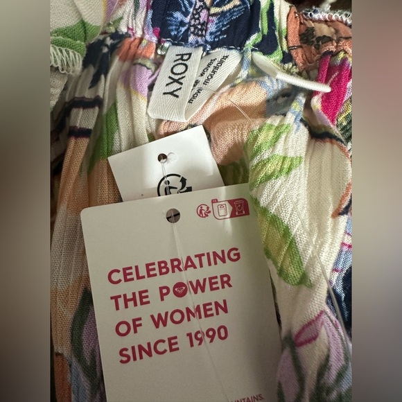 Roxy Dress Size S Floral Smocked Backless Mini Boho Festival Beach Viscose 11/3 - Picture 6 of 10